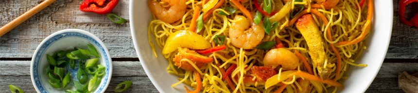 Singapore Noodles and Cauliflower