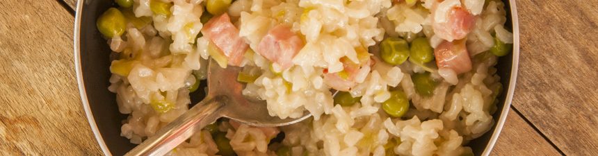Oven Baked Leek and Bacon Risotto