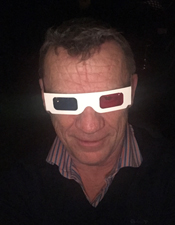 Simon wearing 3D glasses