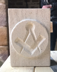 free mason symbol carved in limestone