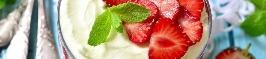 trifle topped with strawberries