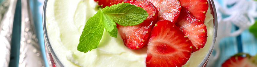 trifle topped with strawberries