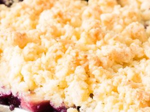 Bramley apple and blackberry crumble