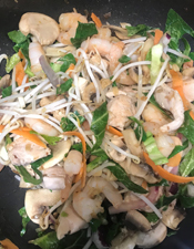 prawn stir fry in pan