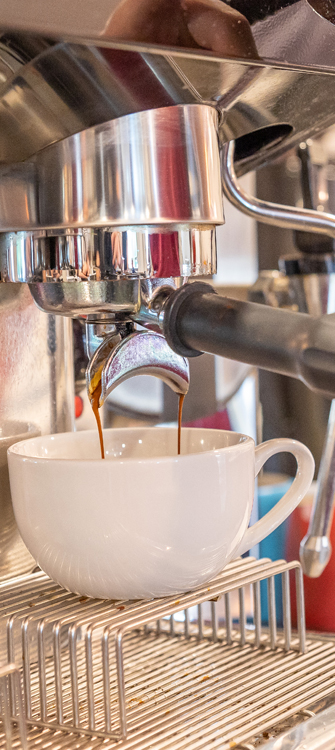 coffee shop espresso being made