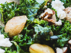 roasted new potato, feta and kale salad