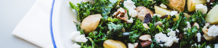 roasted new potato, feta and kale salad