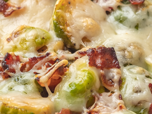 cheesy brussels sprout bake