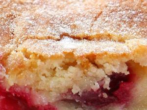 rhubarb and custard blondies