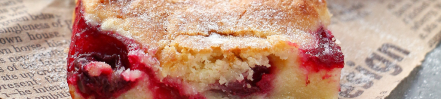 rhubarb and custard blondies