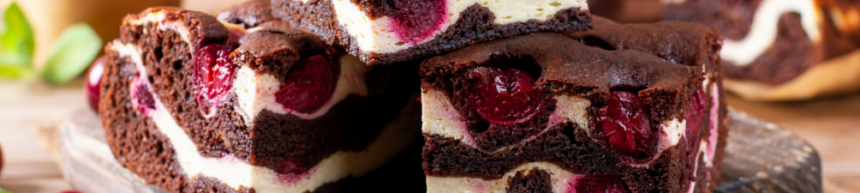 chocolate and cherry cheesecake brownie