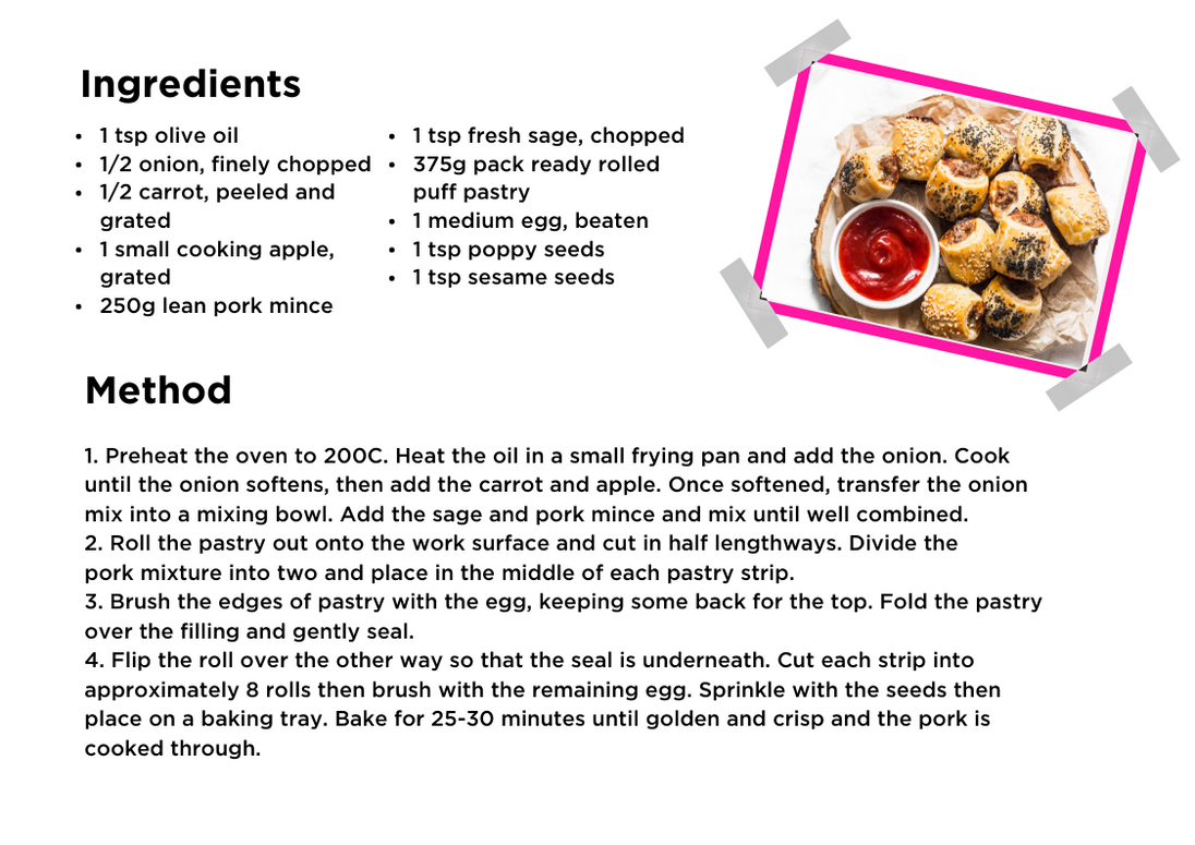 pork and apple sausage rolls recipe 
