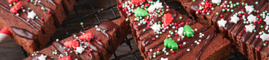 spiced christmas tree brownies