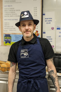 Sandwich bar team member Dan