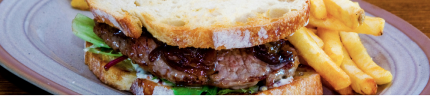 steak and caramelised onion sandwich