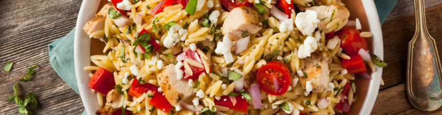 chicken and tomato orzo salad
