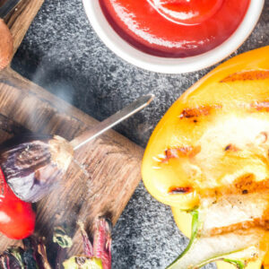 summer bbq food on platter