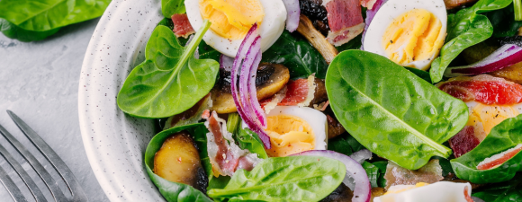 spinach salad with rhubarb dressing