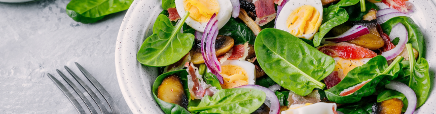 spinach salad with rhubarb dressing