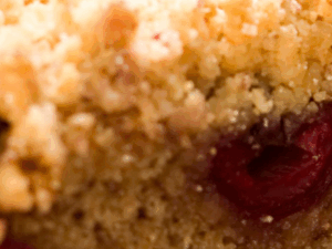 cherry cinnamon crumble cake