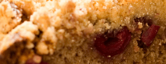 cherry cinnamon crumble cake