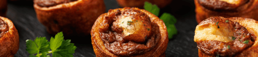 mini yorkshire pudding with beef brisket