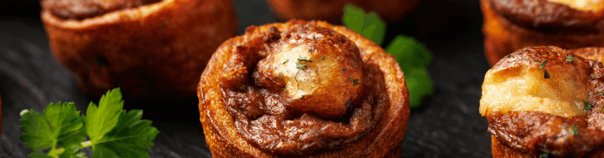 mini yorkshire pudding with beef brisket