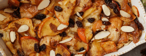 toffee apple bread and butter pudding