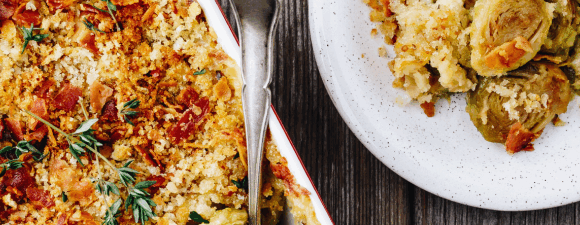 sprout bacon gratin