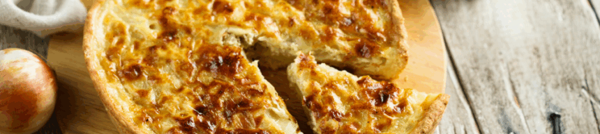 cheeseboard and onion tart