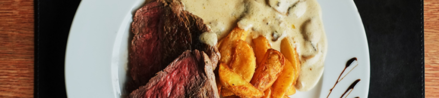 ROW feature image size (14) sirloin steak creamy mushroom sauce