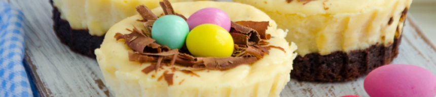 2 brownie cheesecake nests