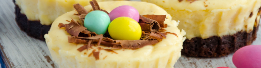 2 brownie cheesecake nests