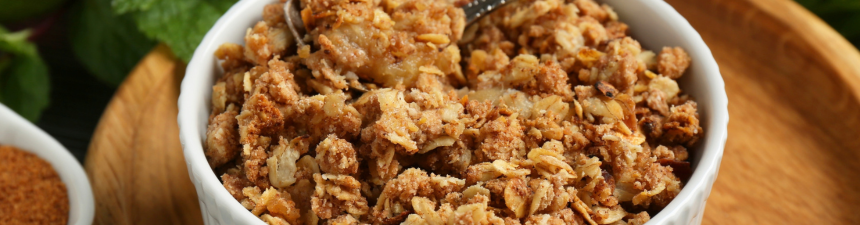 apple, ginger, oat crumbles - web apple ginger oat crumble